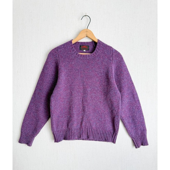 O'Connell's Sweaters - O'Connell's Vintage Purple 100% Shetland Wool Crewneck Sweater Size 38 Small